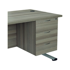 Jemini 3 Drw Fixed Ped Grey Oak