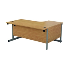 First Radial LH Desk 1600 N/Oak/Slv