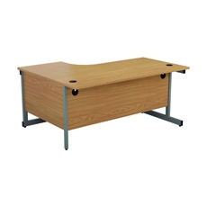 First Radial RH Desk 1600 N/Oak/Slv