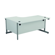 First Radial RH Desk 1600 White/Slv