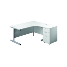 First Rdl RH Desk Ped White