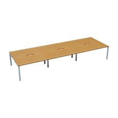 Jemini 6 Person Bench Desk Beech/Wht