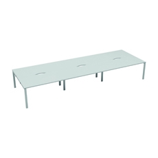 Jemini 6 Person Bench Desk White/Wht