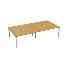 Jemini 4 Person Bench Desk Beech/Wht