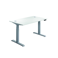 Jemini Sit/Stand Desk with Cable Wht