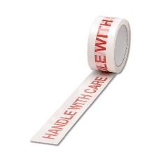 Printed Tape Handle w/Care Wht/Rd P6