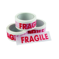 Vinyl Tape Fragile Whte/Red 50mmx66m