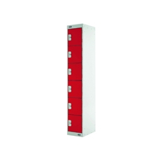 Six Compartment Locker 300 Red