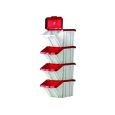 Barton MF Storage Bins Red Lids Pk4