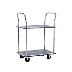 Barton 2 Shelf Trolley Silver/Blue