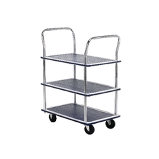 Barton 3 Shelf Trolley Silver/Blue