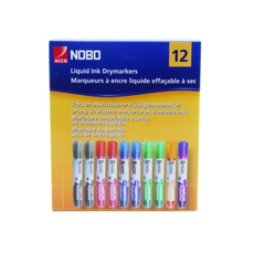 R Nobo Liquid Drymarker Ast Pk12