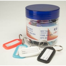 Necessities Tubs Key Tags Assorted Colours Pk20