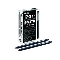 Pentel iZee R Blpt Pen 1.0 Blk Pk12