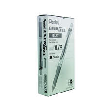 Pentel Retract Metal Tip Black Pk12