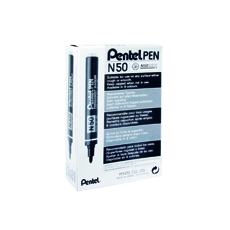 Pentel N50 Bullet Marker Blk Box 12