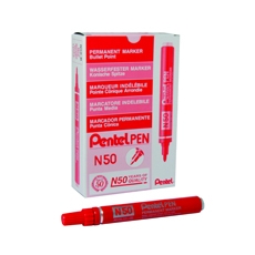 Pentel N50 Bullet Marker Red Box 12