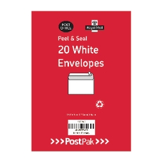 C6 P/Seal Wht 80gsm Env Pack 26 x20