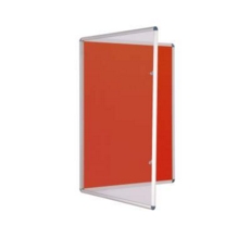 Premium Tamperproof Lockable Notice Board 600 X 900mm Red