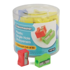 Pencil Sharpener Plastic Single Hole Pk30