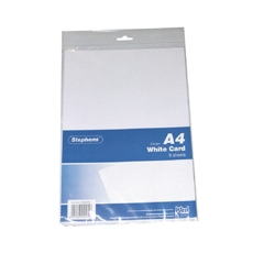 Stephens A4 Card Sheets x10 Whte Pk8