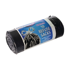 Refse Sacks Roll 10x4 Tie Black Pk40