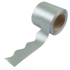 Border Rolls (Poster Paper) Scalloped Metallic Silver 57mm