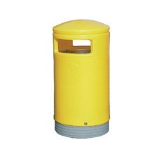 Outdoor Hooded Top Bin 75L Yellow