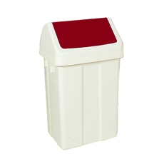 50 Litre Swing Bin White/Red 330352