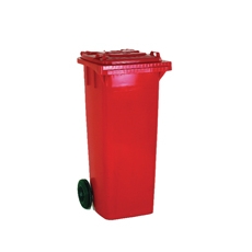 2 Wheel Refuse Container Red 120L