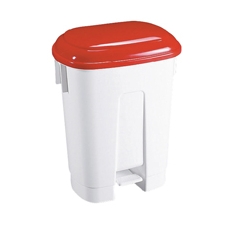 30L Plastic Bin White/Red 348021