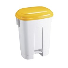 30L Plastic Bin White/Ylw 348023