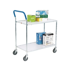 2 Tier Service Trolley Met Gry/Wht