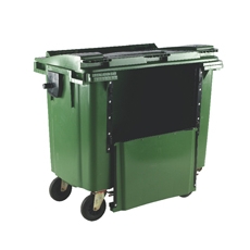 1100L Drop Front Wheellie Bin Green