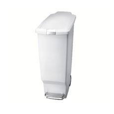 Slim White Pedal Bin 40L 382649