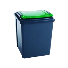 VFM Recycling Bin Gry/Grn Lid 50L