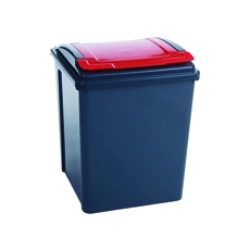 VFM Recycling Bin Gry/Red Lid 50L