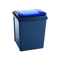 VFM Recycling Bin Gry/Blue Lid 50L