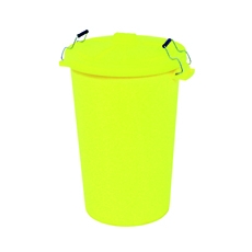 Dustbin with Clip On Lid Yellow 90L