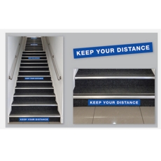 Social Distancing Stairs Stickers 600 x 100mm