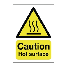 Signslab A5 Caution Hot Surface S/A