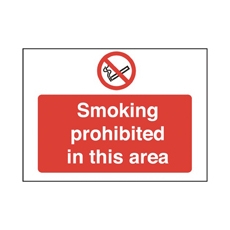 Smoking Prohibited In 450x600 PVC