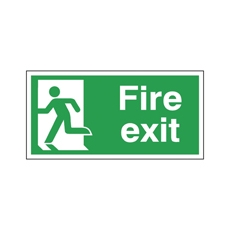 Fire Exit Left 150x300mm S/A E96A/S