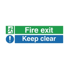 Fire Exit Keep Clr 15x45 PVC Ec08S/R