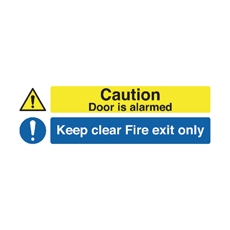 Sign Fire Exit Only Alarmed Door