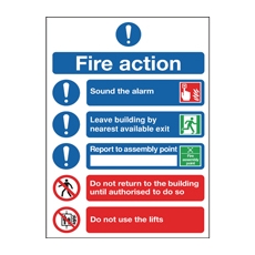 Safety Sign Fire Action Symbols A4