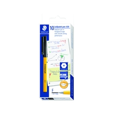 Staedtler Stick Fine Ballpoint Blk Pk10