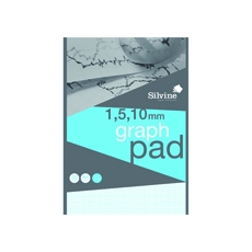 Silvine Graph Pad 1/5/10 50shts A4