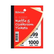 Cloakroom/Raffle 1-1000 Tickets Pk6