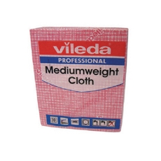 Vileda Medium Weight Cloth Red Pk10